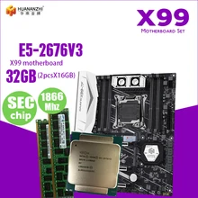 X99 placa mãe dupla m.2, nvme slot suporte ddr3 ddr4 LGA2011 3 lga 2011 intel xeon e5 2676 v3 32gb 16 jogo de memória