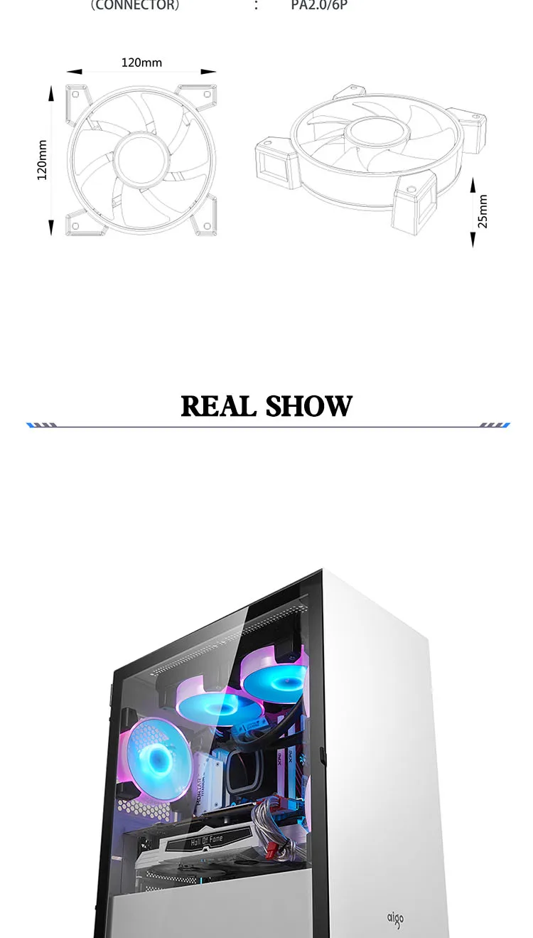 Aigo C5 RGB вентилятор тихий дистанционный Aura синхронизация радиатор для компьютера кулер для процессора 120 мм вентилятор регулируемый светодиодный чехол для компьютера