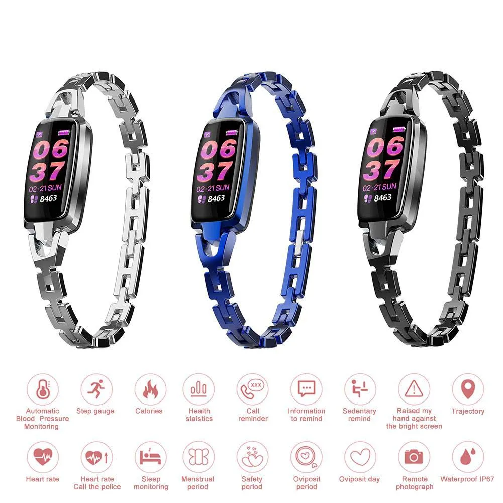 

Dr66 Smart Watch Women Wristbands Female Fitness Bracelet Heart Rate Fitness Walking Running Monitor Ip68 Waterproof Smartwatch