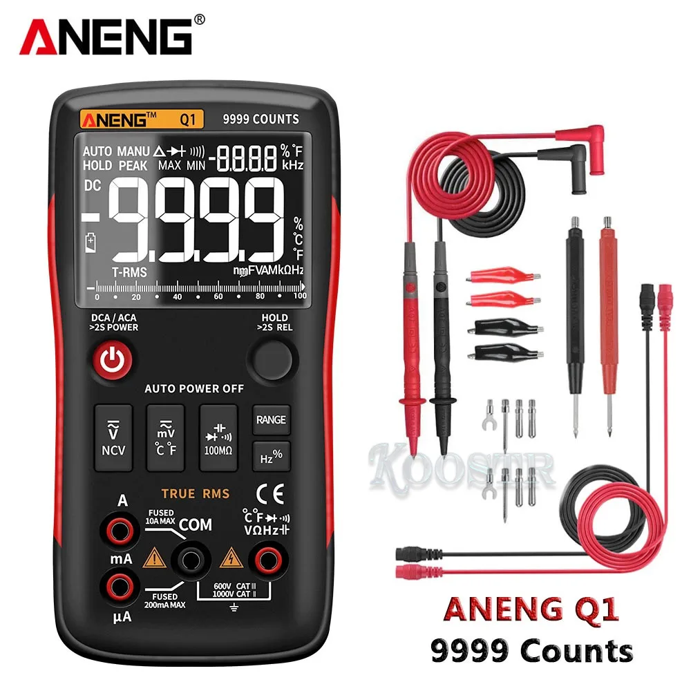 Мультиметр ANENG Q1 аналоговый тестер 9999 транзистор конденсатор