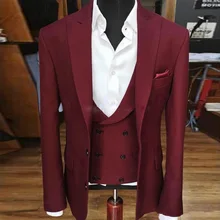 Высокое качество, смокинги для жениха на двух пуговицах, мужские костюмы на свадьбу/Выпускной/ужин, лучший мужской блейзер(пиджак+ брюки+ жилет+ галстук