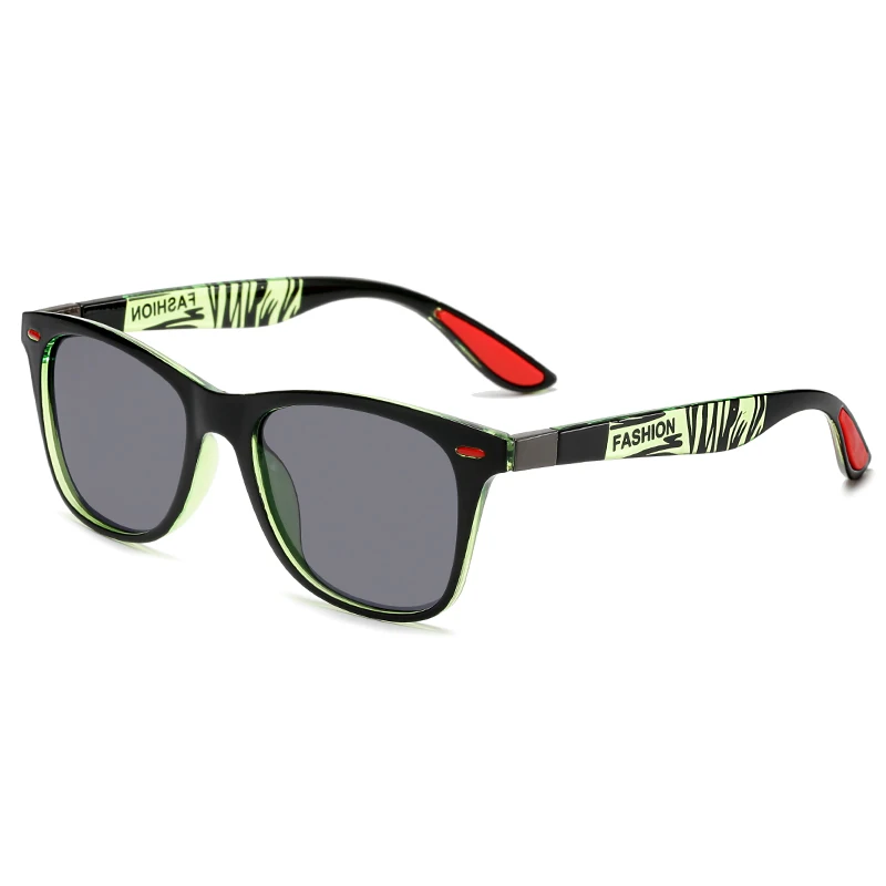 Longkeader, поляризационные летние солнцезащитные очки, мужские, с покрытием, линзы, квадратные, солнцезащитные очки для женщин, фирменный дизайн, зеркальные, Oculos De Sol, UV400 - Цвет линз: black green grey