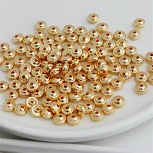 

14K Gold Filled Smooth flying saucer wheel bead 4*7mm separated beads scattered beads jewelry DIY beads