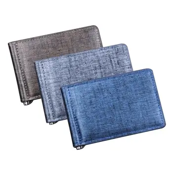 

Men Women Leather Thin Wallet Business Money Clips Cash Dollars Clip Wallet