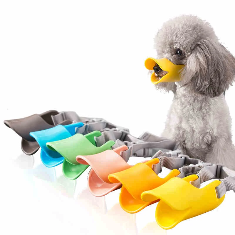 

Dog Muzzle Silicone Cute Duck Mouth Mask Muzzle Bark Bite Stop Small Dog Anti-bite Masks For Dog Products Pets Accessories 2019