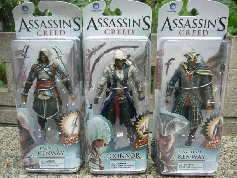 Neca МакФарлейн Assassin's Creed 4 Black поглощения ткань»; ботинки в стиле «Эдвард Кенуэй Коннор 6-дюймового мобильного фигурка Гараж Комплект