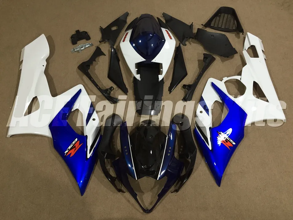 Мотоциклы Полный обтекатели подходит для Suzuki GSXR1000 K5 2005 2006 GSXR-1000 05 06 ABS пластик инъекции холодный белый синий