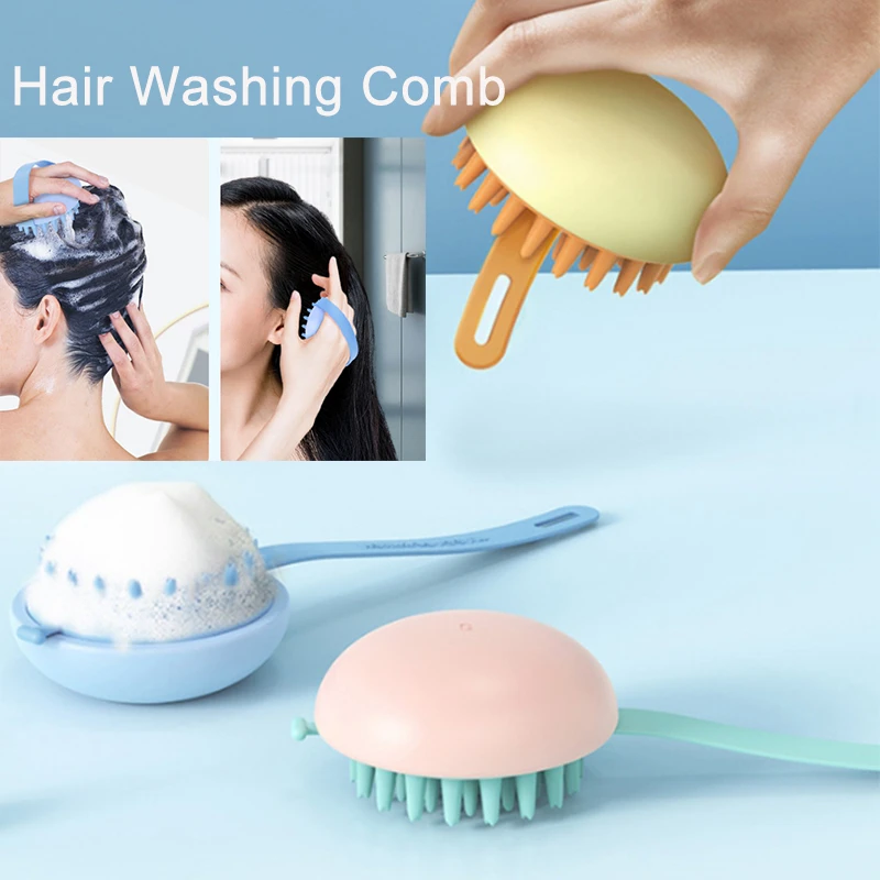 Wet&dry Shampoo Brush Hair Scalp Massager Silicone Head Brush Hair Massage  Comb Portable Hair Comb Brush Hair Washing Bath Comb - Combs - AliExpress