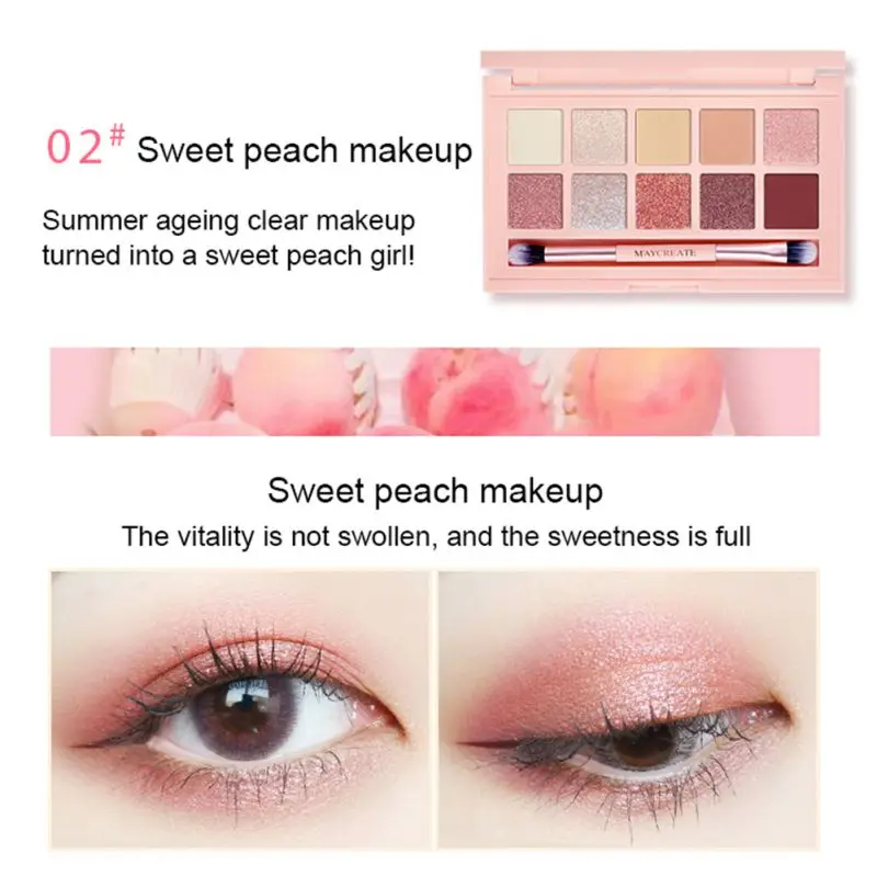 10 Colors Shimmer Eye Shadow Matte Eyeshadow Palette Waterproof Glitter Eye Shadow