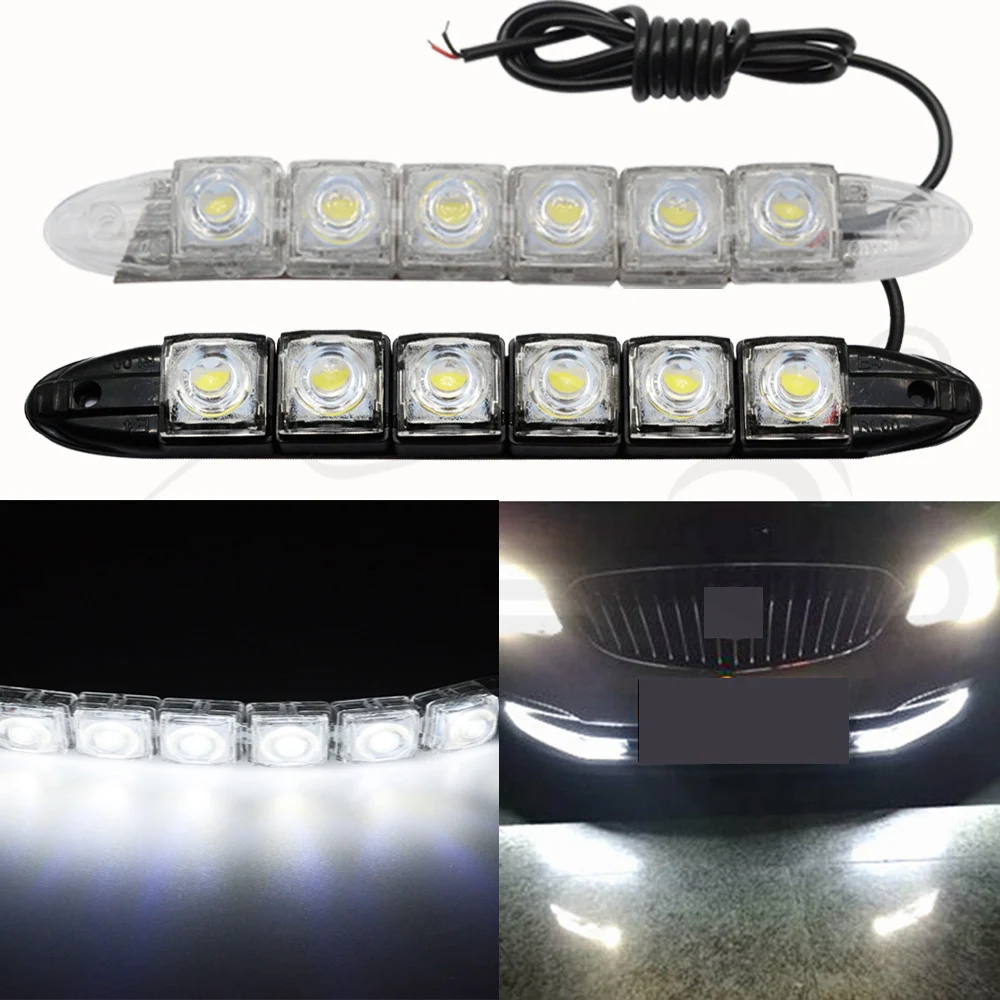 Hviero Car Styling COB DRL Fog Lights Flexible Silicone white Daytime Running Lights Auto Head Lamp Waterproof 10w Bright Led Fog Light car styling