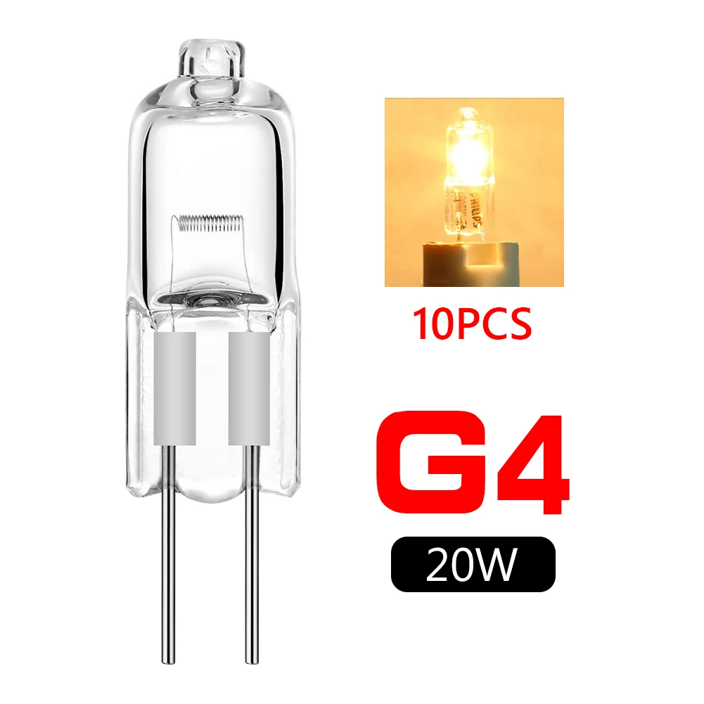 

G4 Halogen Light Bulb TSLEEN Promotion! 10PCS Super Bright 20w Halogen G4 12V Warm White indoor lighting Halogen Lamps G4 Type