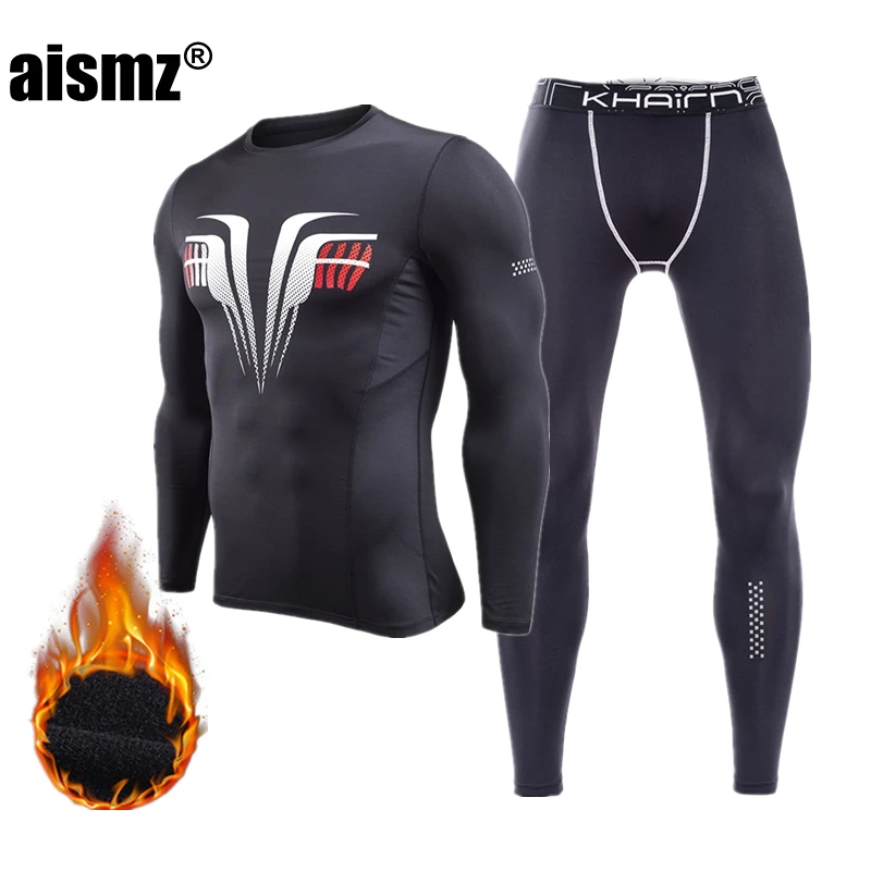 17810 P5842 Aismz термобелье мужские быстросохнущие Мужские Термо Camisa Termica кальсоны ТЕРМОколготки зимние компрессионное белье наборы - Цвет: 17810 P5842