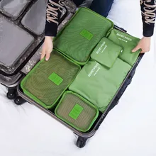 6 sztuk walizka podróżna przenośne walizki torba do pakowania na ubrania wodoodporne etykiety na walizki organizator Dropshipping tanie tanio CN (pochodzenie) DO SZAFY Torby do przechowywania Ekologiczne Folding Oxford Torba kompresyjna Płaska Prostokątne odzież