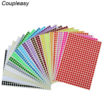 

15 sheets Color Paper Sticker Round Sticker Dot Blank Self-adhesive Label Circle Paper Tag Stationery Supplies Diameter 16mm