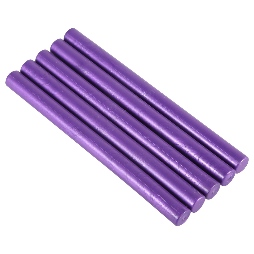 Сливовый 5pcs Seal Stamp Wax Sticks For Sealing Vintage Birthday Wedding Invitation Cards - Цвет: Сливовый