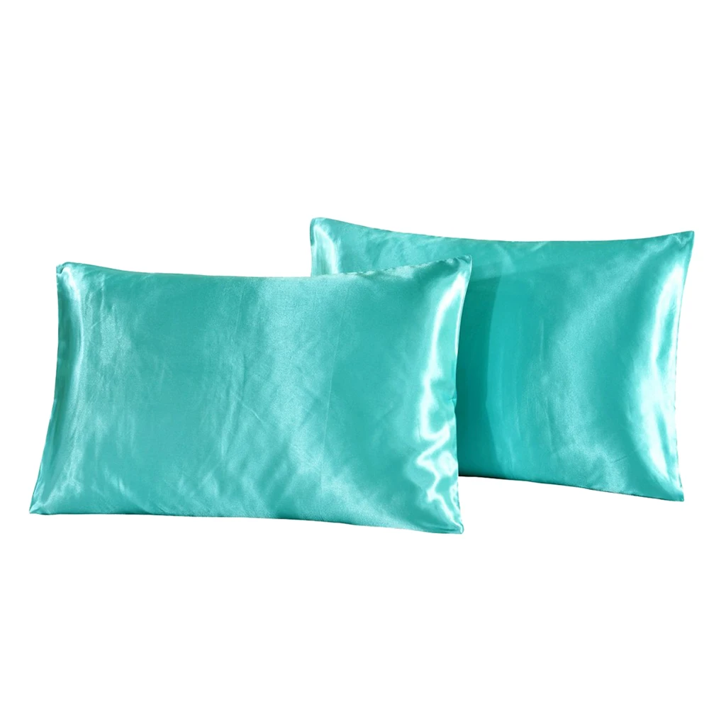 2 Pieces Solid Color Luxury Silky Bedding Pillowcases, Silk Pillows Case, US Size - Standard Twin/ Queen/ King
