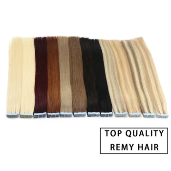 

Mrs Hair Remy Tape In Hair Extension 14" 18" 22" 20pc Straight Human Hair On Adhesive Blonde Extensions Seamless Hair Black