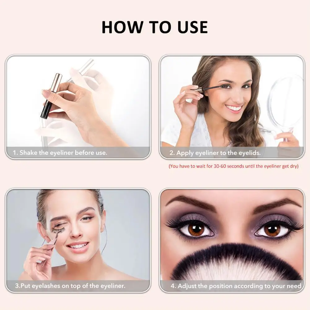 

5 Pair Magnetic Eyelashes With Magnet Liquid Eyeliner Extension False Set Lasting Tweezer Long Mink Natural Eyelashes Water I3A7