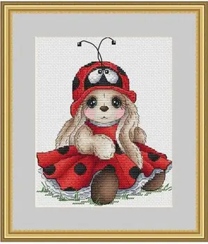 

Needlework 14CT 16CT Cross Stitch, DIY Count Cross Stitch, Embroidery Set,Ladybug rabbit