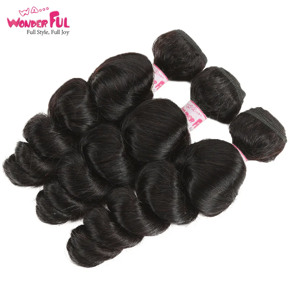 Excellent Wholesale Brazilian Loose Wave Bundles Natural Color Cheap Hair Weave Extensions 100% Human Hair Bundles 10-28 Inch Wet And Wavy 1