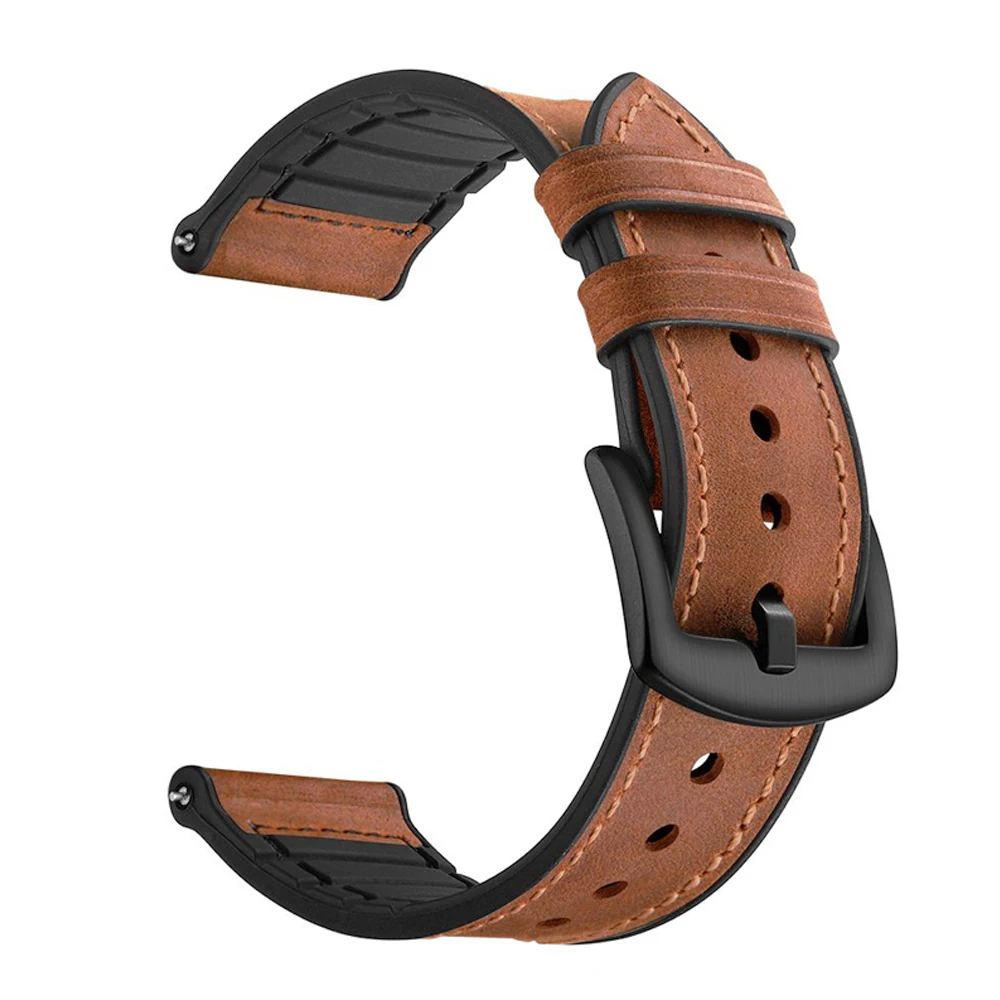 Ремешок 22 мм для samsung galaxy watch 46 мм gear S3 Frontier/классические часы huawei GT ремешок для часов Силиконовый и кожаный браслет