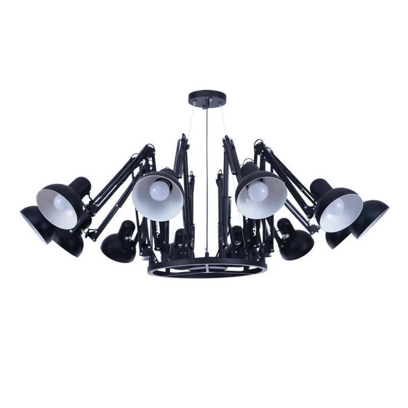 

Nordic modern spider chandelier living room bedroom restaurant bar telescopic wrought iron personality led chandelier