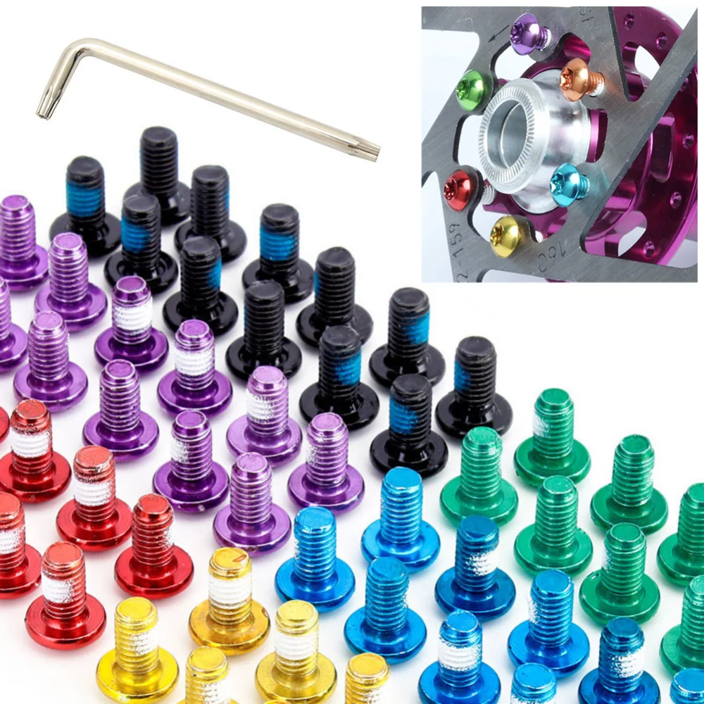 12Pcs MTB//ROAD Bicycle Disc Brake Rotor Torx T25 Screws M5x10mm Bolts Hope