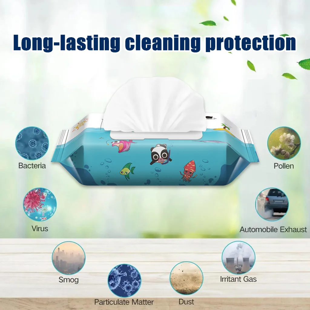 

Antibacterial Wet Wipe Tissue Clean Hand Health Care 60 Wipes/Pack Alcohol Wet Wipe Disposable Disinfection