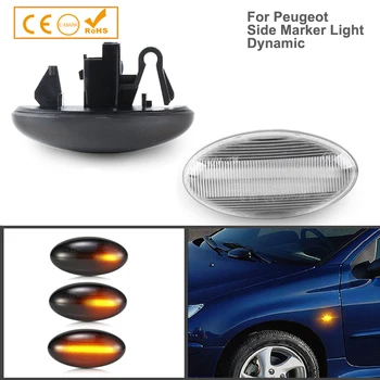 

For C.itroen C1 C2 C3 C5 C6 Jumpy Sequential Blinker LED Side Marker Turn Signal Light P.eugeot 407 107 206 expert 207 307