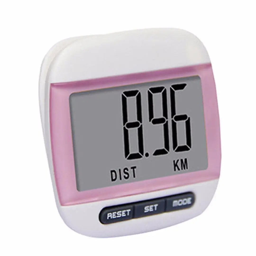 LCD Belt Clip Pedometer Walking Steps Count KM Distance Calculation