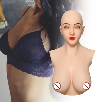 

KUMIHO Clare Style Full Head Mask with breast Realistic Silicone Breast Forms fake boobs Female Male for Drag Queen Transgender