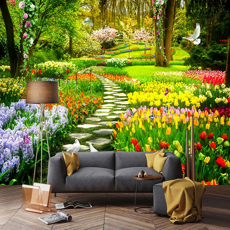 Custom-Photo-Wallpaper-Garden-Park-Small-Road-3D-Landscape-Wall-Painting-Bedroom-Living-Room-Large-Mural (3)