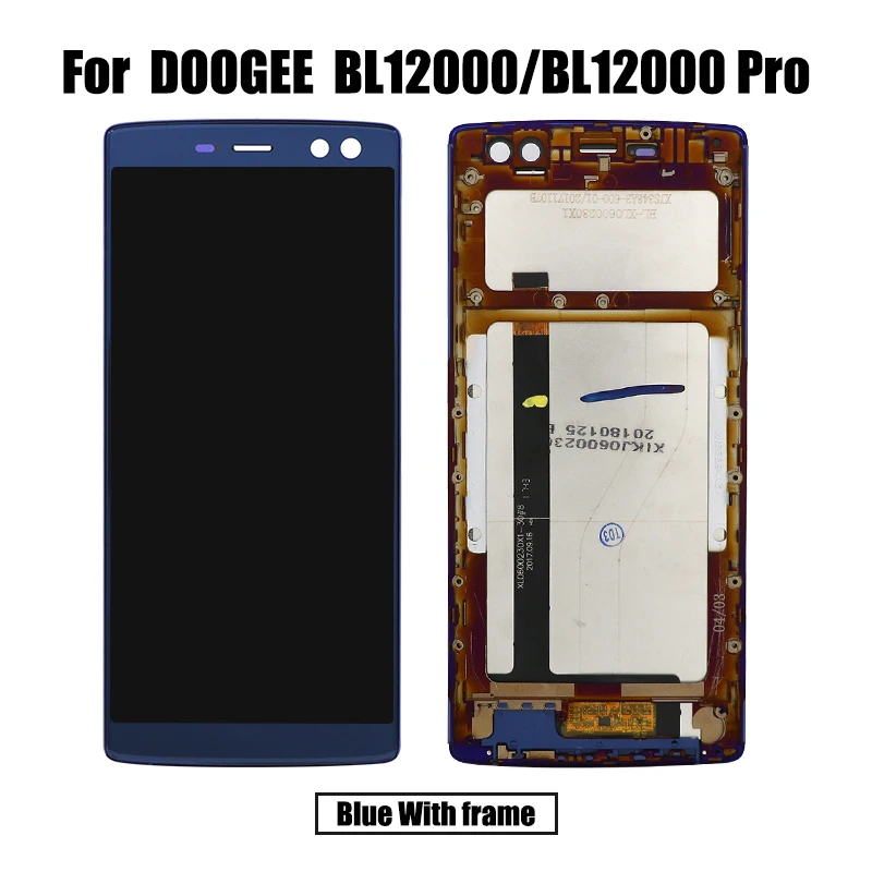 Для DOOGEE BL12000 Pro lcd и сенсорный экран дигитайзер с рамкой дисплей экран Модуль Ремонт Замена аксессуары - Цвет: Blue With frame