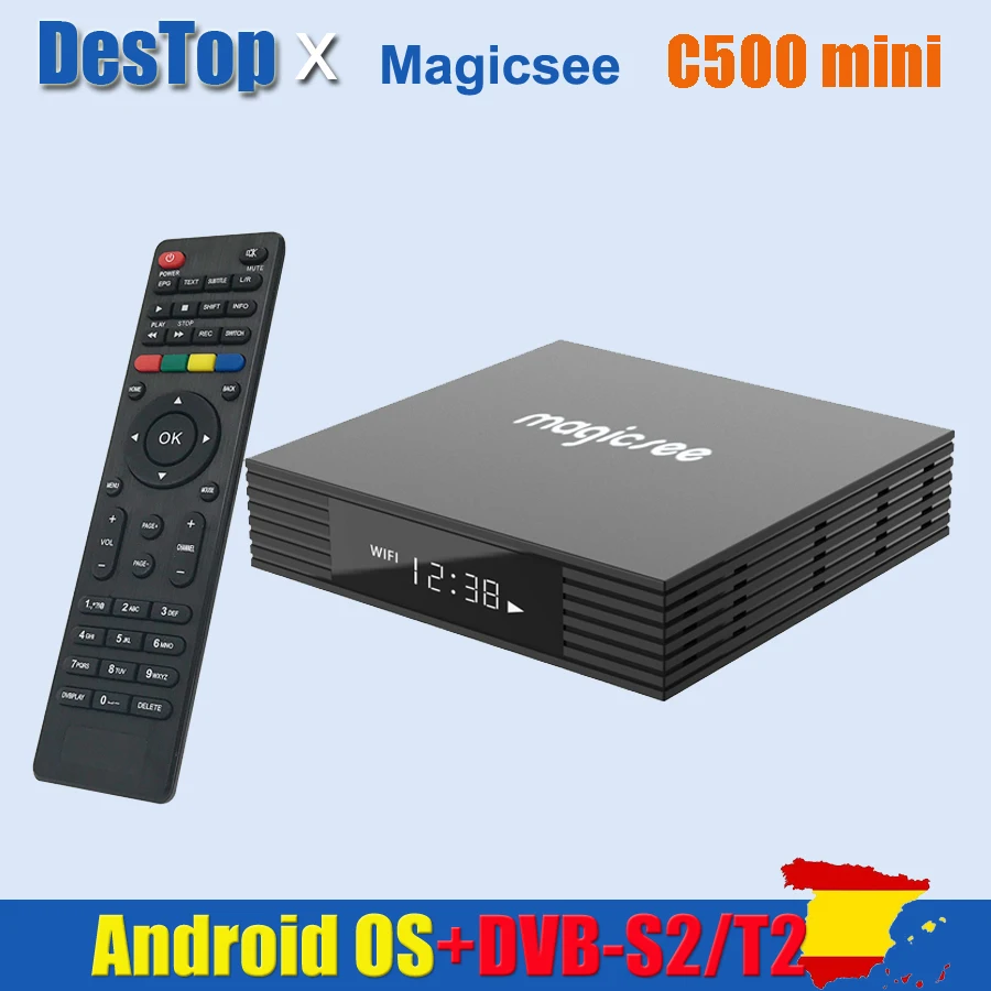 5pcs Magicsee C500 Mini Amlogic S905w Android Tv Box Satellite Receiver Dvbs2x/s2 Dvb T2