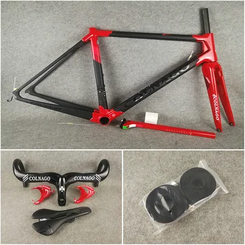 

Red Glossy Black Matte T1100 UD Colnago C64 carbon road frames Handlebar Saddle Water Bottle cages package for sale