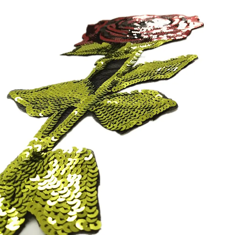 Sequin Rose Flower Patches Sequined Plant  (8)
