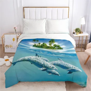 

3D Custom Design Sea Animals Duvet Covers Comforter Case Quilt Cover Bed Linen Bedding Bag Sets King Queen Full Size Beddings