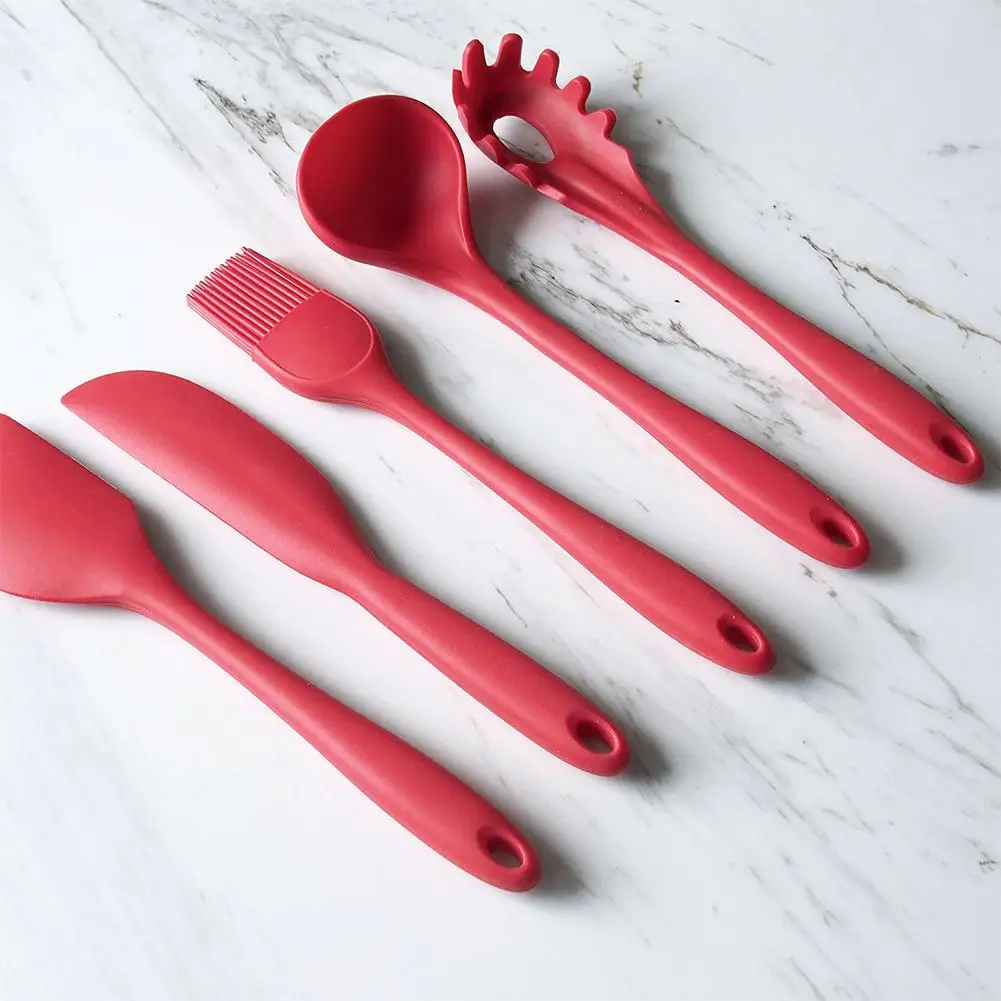  New arrival 5Pcs/Set Silicone Scraper Cream Spatula Blade Brush Batter Mixing Baking Tool for Kitch