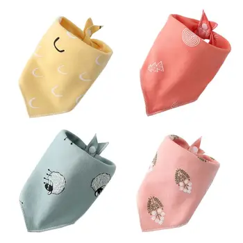 

4Pcs Double Layer Baby Drool Bibs Cartoon Sheep Newborn Saliva Towel Bandana