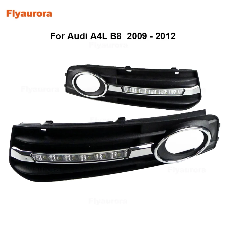 A4 09-12 Комплект из 2 предметов для Audi A4L B8 A6 Q5 Q7 2008-10 2011 2012 2013 аксессуары противотуманные фары модификации DRL Бампер дневные ходовые огни светильник - Цвет: A4 09-12