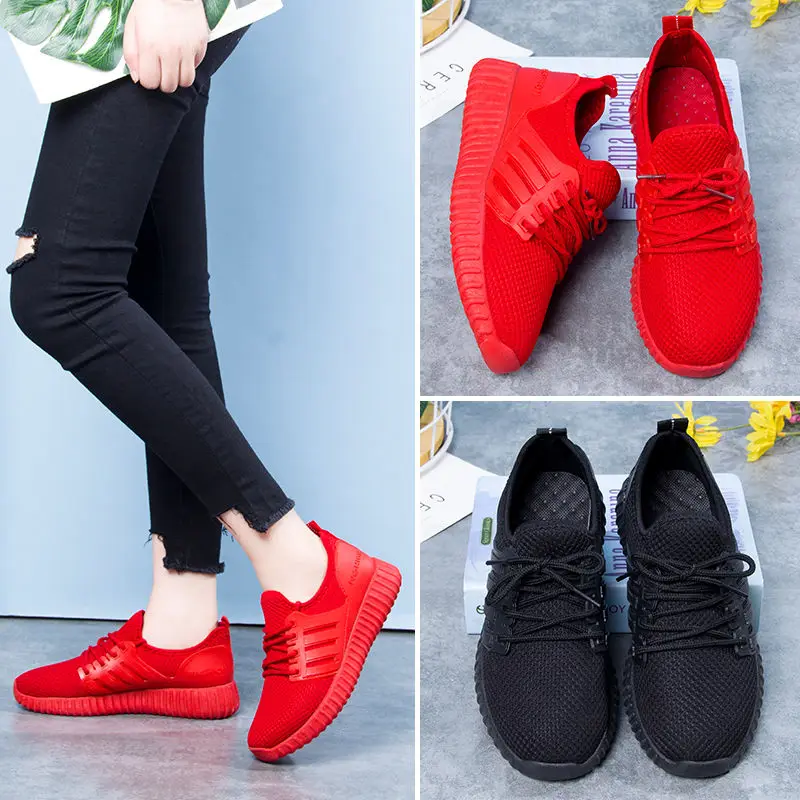 

Explosive breathable small red and black shoes sports casual women's shoes Korean flat shoes