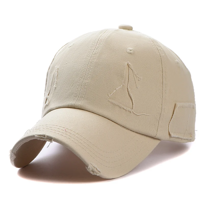 baseball cap Trendy Streetwear Hip Hop Worn Hole Face Cap For Women Men Orange Purple Letter Summer Snapback Cap
