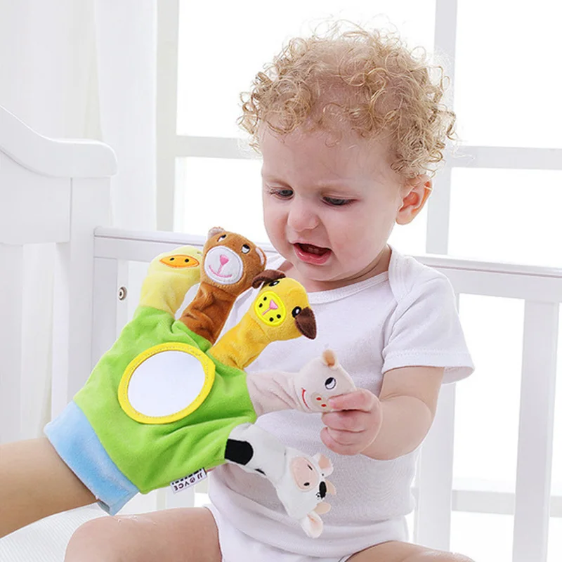 Children Storytelling Hand Props Toys Kids Soft Cute Cartoon Animal Glove Hand Puppet Plush Finger Puppet Cloth Figures Doll Toy