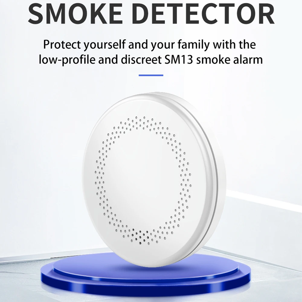 Smoke Detector Tuya Smart Home Connected WLAN AA Battery Fire Detector Test Winner Wi-Fi Fire Complies with EN 14604