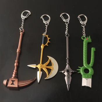 

Japan Nanatsu no Taizai Dragon's Sin of Wrath Sword Keychains Anime The Seven Deadly Sins Escanor Axe Keyring Men Holder Gift