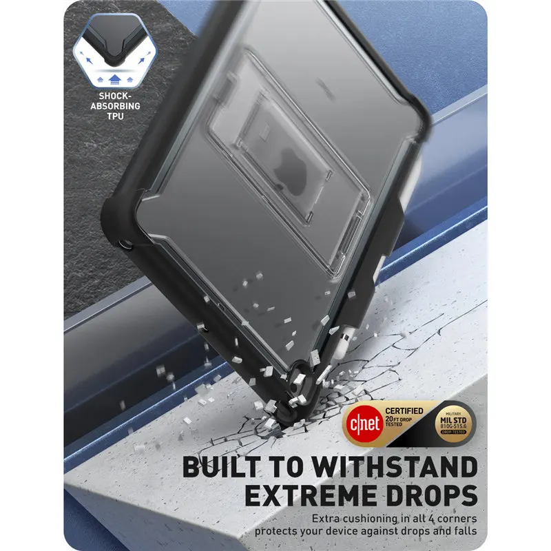 Premium Full-Body iPad Case with Kickstand, Built-in Screen Protector, and Pencil Holder