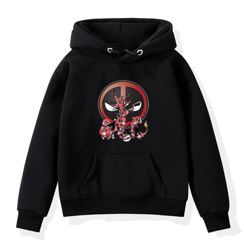 Deadpool/Детские толстовки с капюшоном для мальчиков и девочек; Верхняя одежда; принт супергероев; толстовка с капюшоном для малышей; одежда для маленьких девочек; Верхняя одежда для мальчиков; Moletom