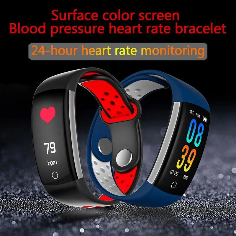 Умный браслет для женщин Q6 Bluetooth Smartwatch для мужчин сердечного ритма для Android давление мониторы трекер крови Ios Фитнес Часы Sp D1Z5