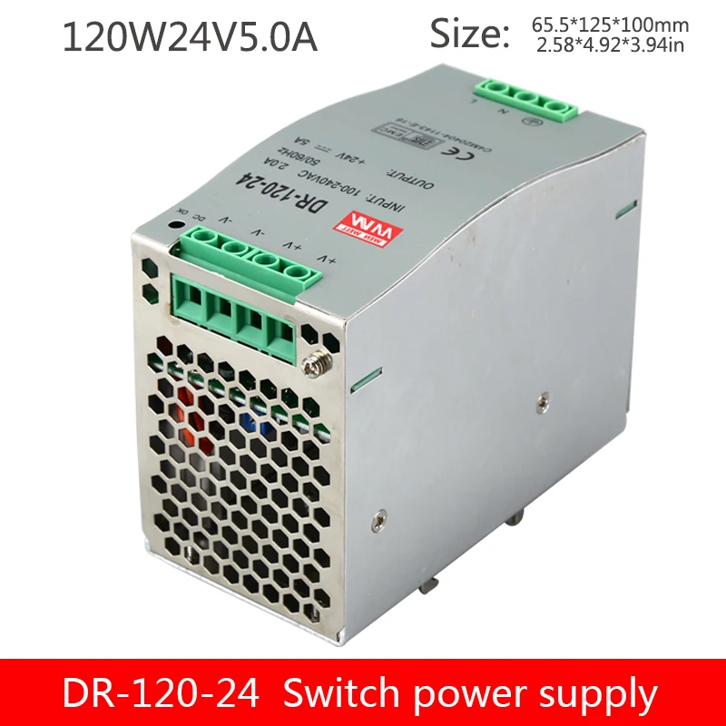 

DR-120-24v5a switching power supply 120W24V Din rail mounting power supply 5A DC voltage regulator industrial control PLC sensor