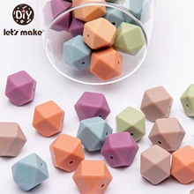 Let's make – anneau de dentition en Silicone sans BPA pour bébé, perles octogonales, 17mm, 20 pièces 